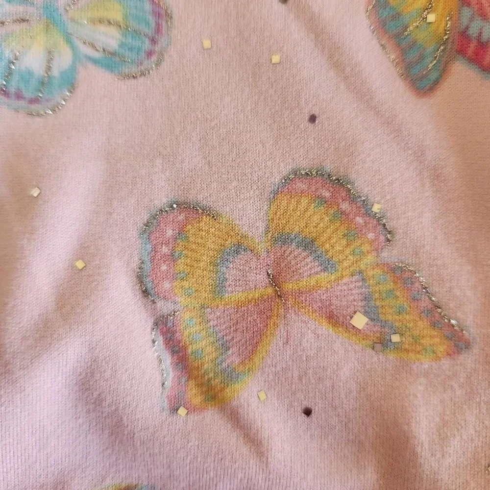 Nanette baby 3-6 month baby girl glitter butterfly princess sparkle outfit short